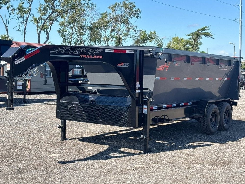Horizon 16' RDZ GN Roll off Bundle (2) 7k Axles + Bin 4' Walls - Roll Off Packages - RO 16' Gooseneck - Stryker Dealership Group