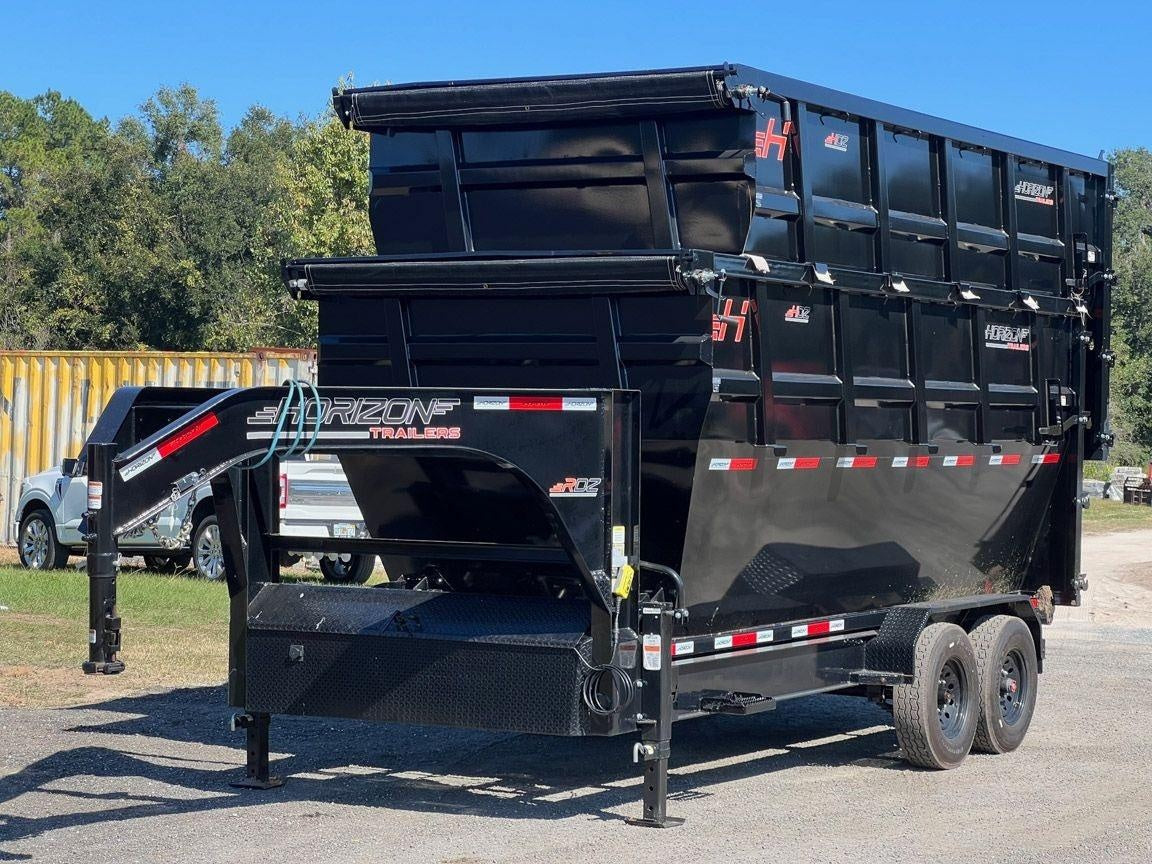 Horizon 16' RDZ GN Roll off Bundle (2) 8k Axles + 2 Bins w/ 6' Walls HZN16GN8K6FTEDZ3BLKMI - Ghost ROP - Stryker Dealership Group