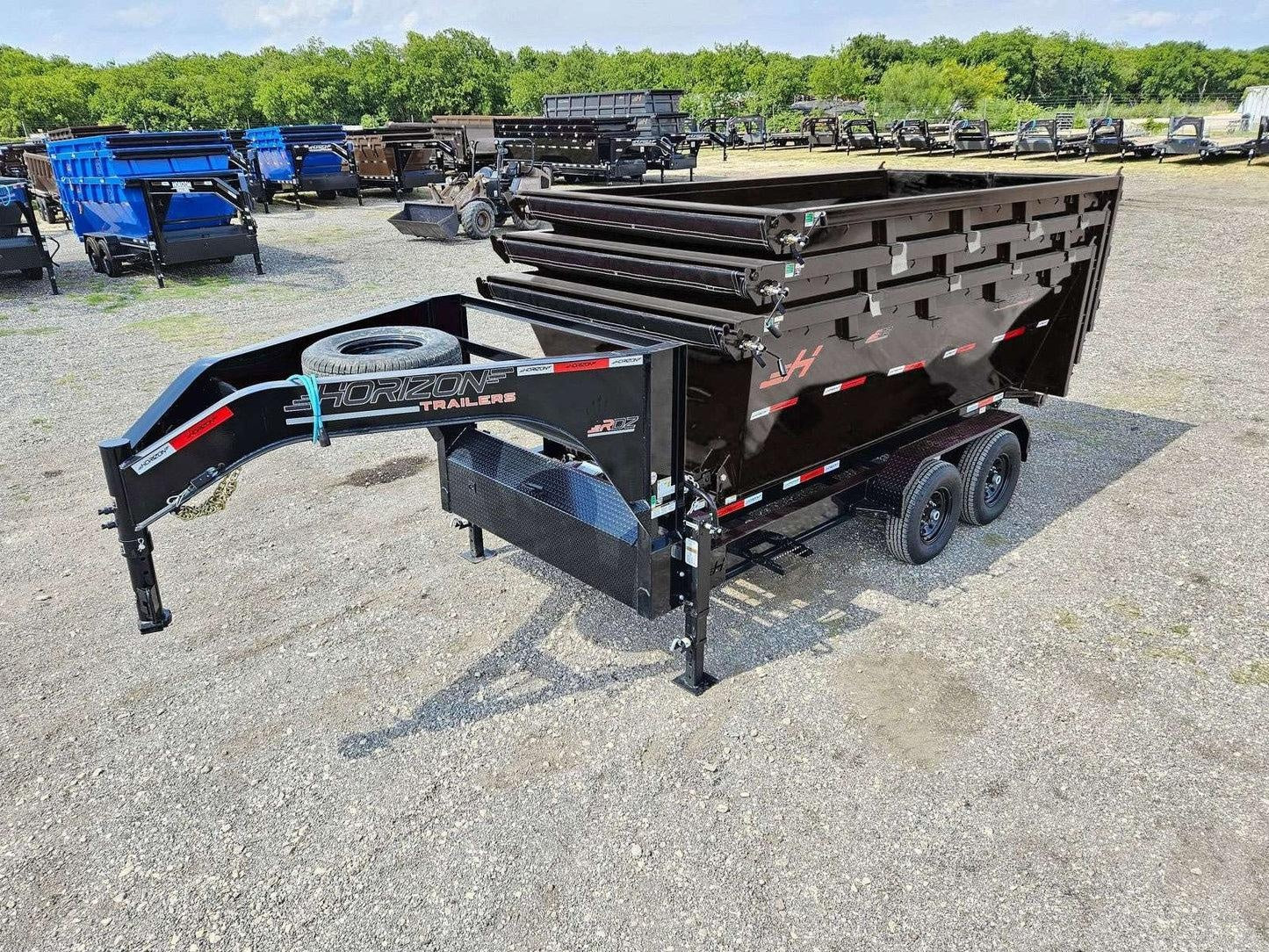 Horizon 16' RDZ GN Roll off Bundle (2) 8k Axles + 3 Bins w/ 4' Walls HZN16GN8K4FTEDZ3BLKMI - Ghost ROP - Stryker Dealership Group