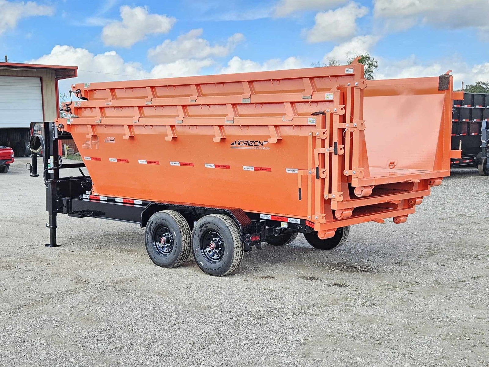 Horizon 16' RDZ GN Roll off Bundle (2) 8k Axles + 3 Bins w/ 4' Walls HZN16GN8K4FTEDZ3ORANGEMI - Ghost ROP - Stryker Dealership Group