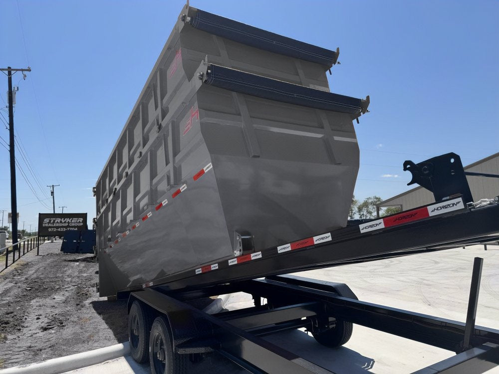 Horizon 20' HRD GN Roll off Bundle (2) 10k Axles + 2 Bins w/ 6' Walls - Roll Off Packages - RO 20' Gooseneck - TrailerSwap