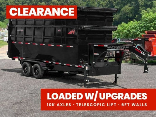 Horizon 20' HRD GN Roll off Bundle (2) 10k Axles + 2 Bins w/ 6' Walls - Roll Off Packages - RO 20' Gooseneck - TrailerSwap