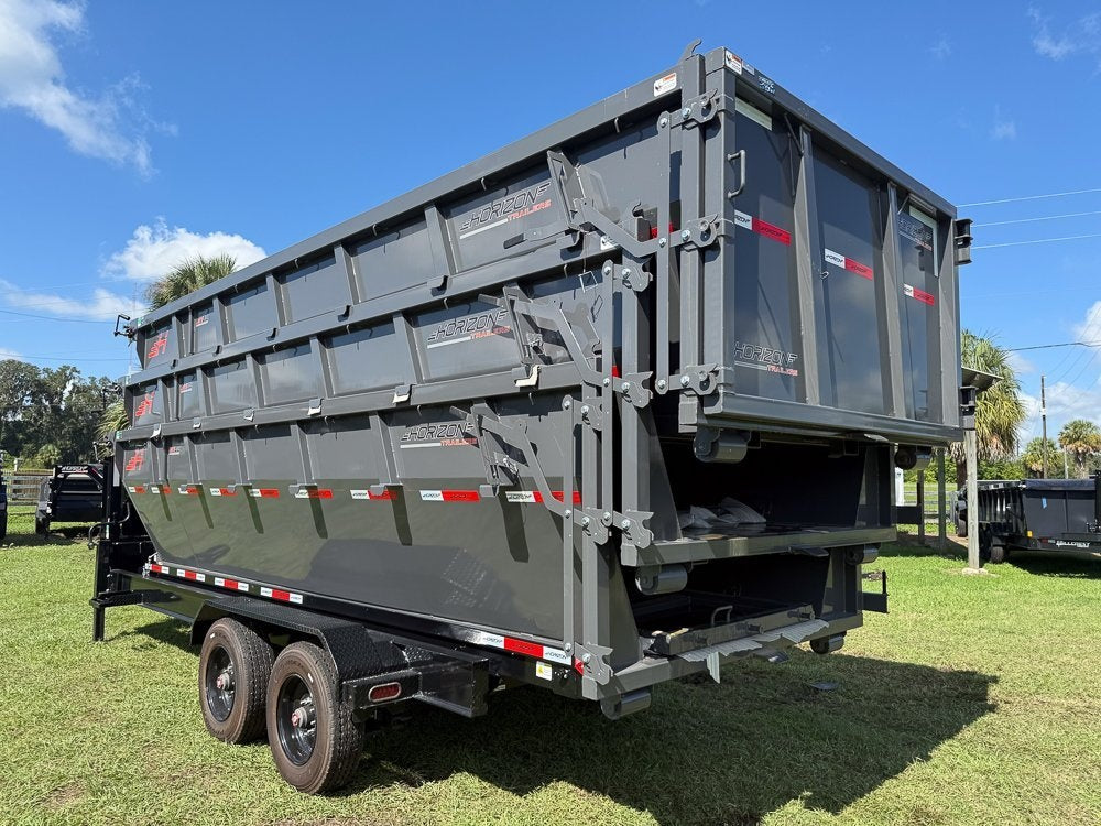 Horizon 20' HRD GN Roll off Bundle (2) 10k Axles + 3 Bins w/ 4' Walls - Roll Off Packages - RO 20' Gooseneck - TrailerSwap