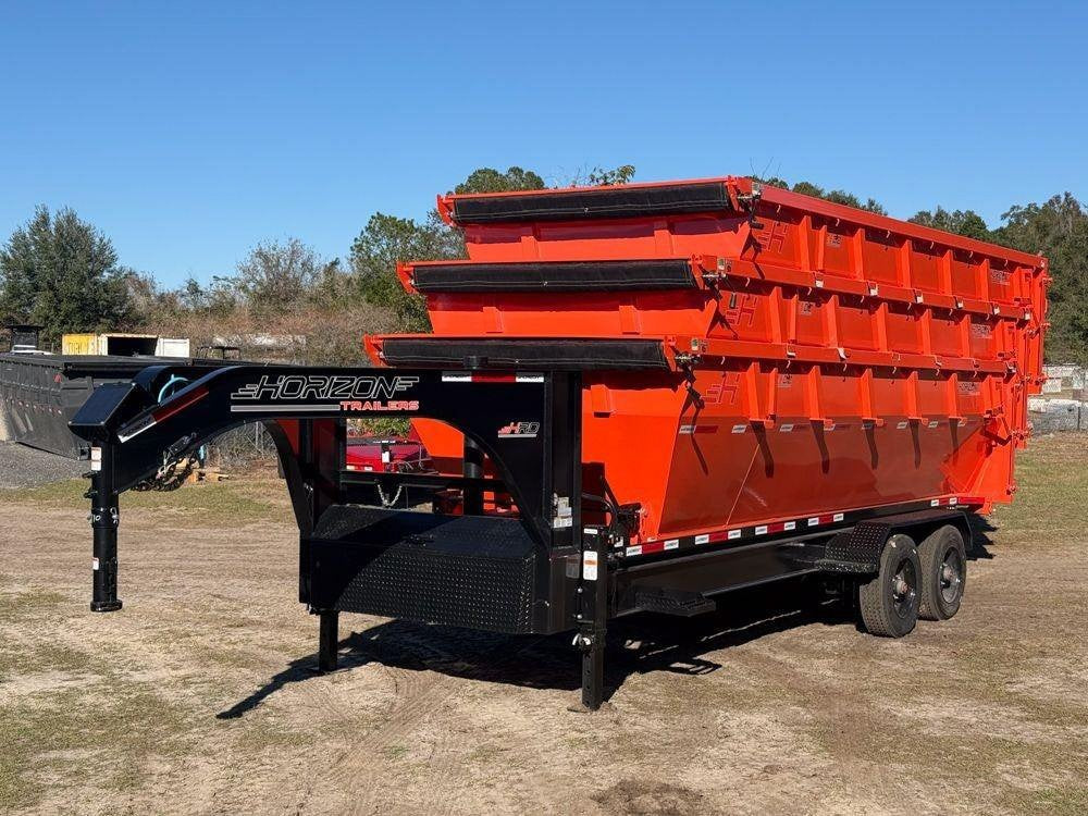 Horizon 20' HRD GN Roll off Bundle (2) 10k Axles + 3 Bins w/ 4' Walls - Roll Off Packages/20' Gooseneck - Stryker Dealership Group