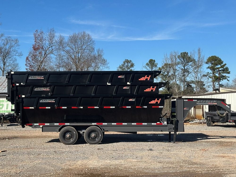 Horizon 20' HRD GN Roll off Bundle (2) 10k Axles + 3 Bins w/ 4' Walls HZN20GN10K4FTEDZ3BLKAL - Ghost ROP - Stryker Dealership Group