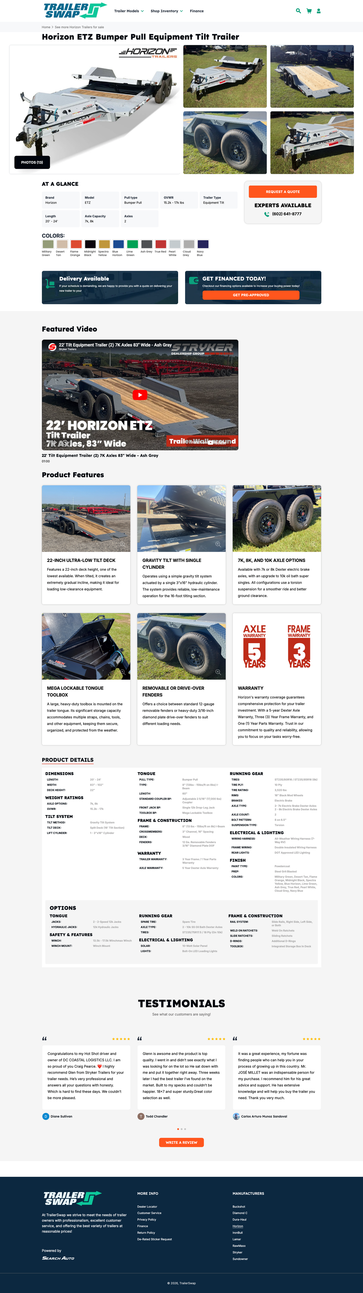 TrailerSwap desktop view