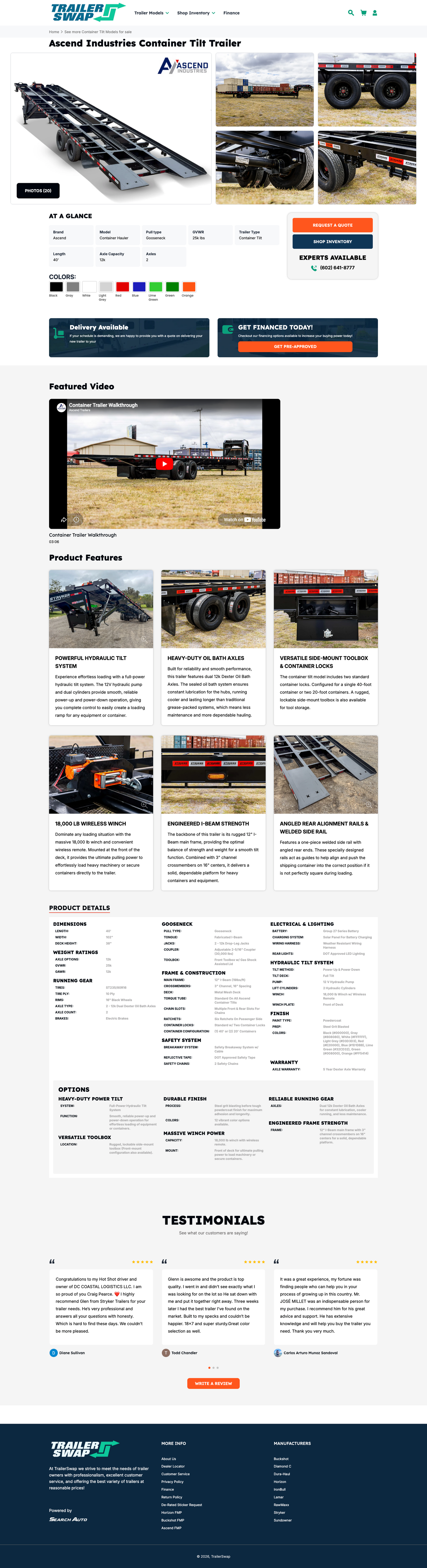 TrailerSwap desktop view