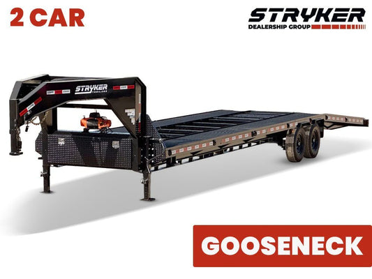 Stryker 2 Car Mesh Gooseneck Trailer