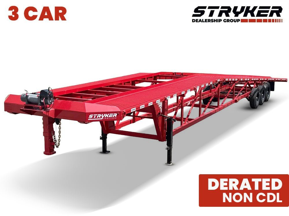 Stryker 50' Wedge 3 Car Hauler (3) 7k axles w/ winch - De-rated 12k GVWR