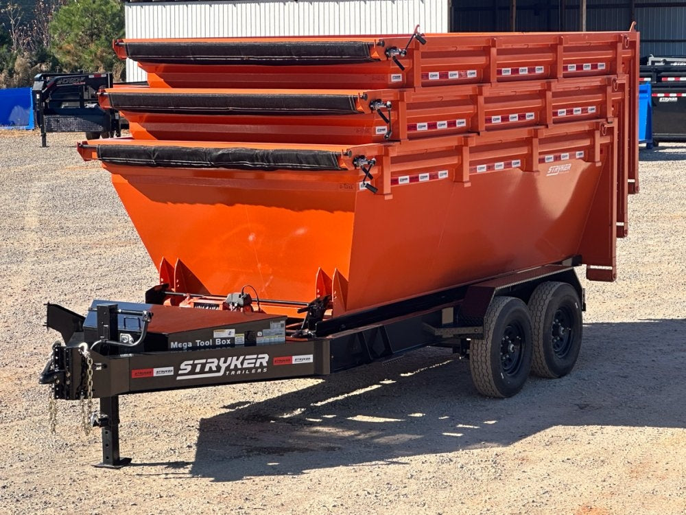 Stryker 14' BP Roll off Bundle (2) 7k Axles + 3 Bins w/ 4' Walls - Roll Off Packages - RO 14' Bumper Pull - TrailerSwap