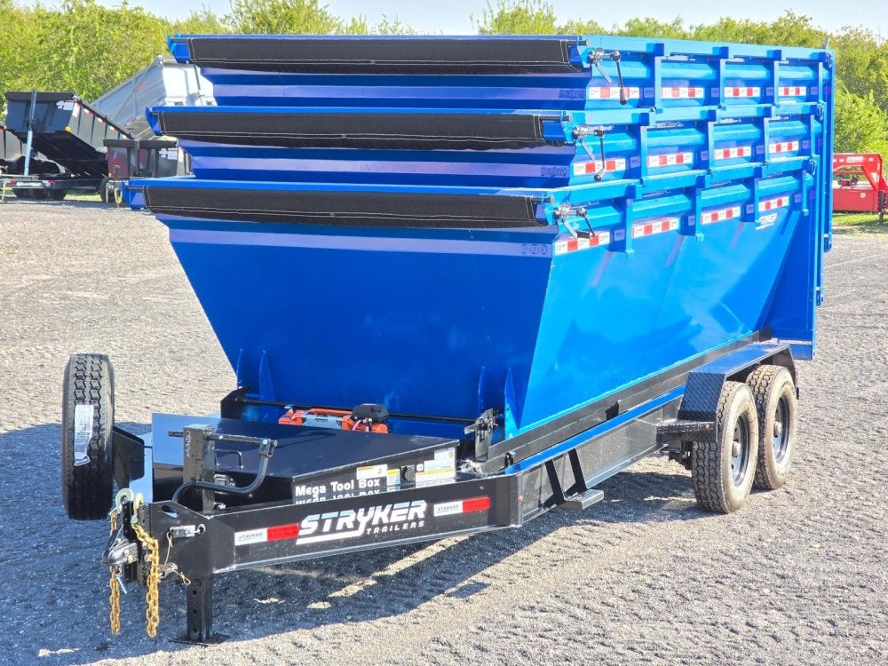 Stryker 14' BP Roll off Bundle (2) 7k Axles + 3 Bins w/ 4' Walls - Roll Off Packages - RO 14' Bumper Pull - TrailerSwap
