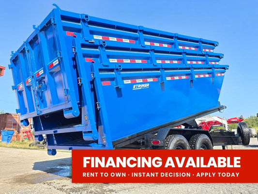 Stryker 14' BP Roll off Bundle (2) 7k Axles + 3 Bins w/ 4' Walls - Roll Off Packages - RO 14' Bumper Pull - TrailerSwap