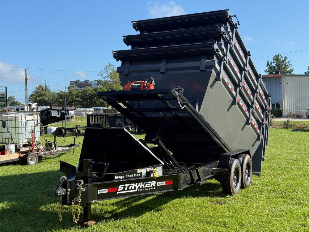 Stryker 14' BP Roll off Bundle (2) 7k Axles + 3 Bins w/ 4' Walls - Roll Off Packages - RO 14' Bumper Pull - TrailerSwap