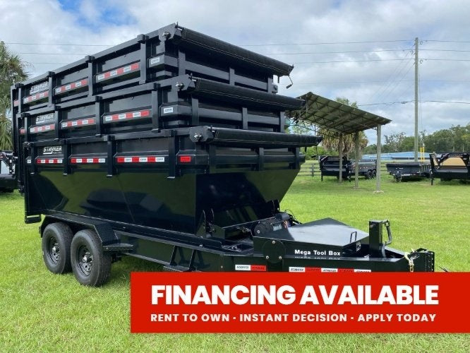 Stryker 14' BP Roll off Bundle (2) 7k Axles + 3 Bins w/ 4' Walls - Roll Off Packages - RO 14' Bumper Pull - TrailerSwap