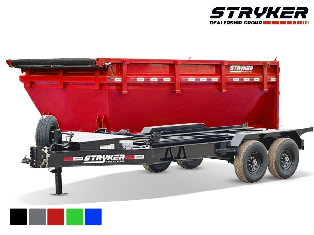 Stryker 14' BP Roll Off Bundle (2) 7k Axles + Bin 4' Walls - Roll Off Packages - RO 14' Bumper Pull - Stryker Dealership Group