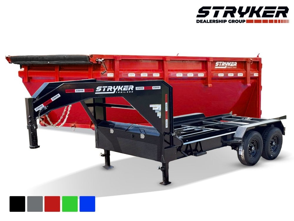 Stryker 14' GN Roll Off Bundle (2) 7k Axles + Bin 4' Walls - Roll Off Packages - RO 14' Gooseneck - Stryker Dealership Group