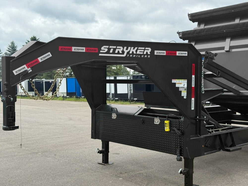 Stryker 16' GN Roll off Bundle (2) 7k Axles + 2 Bins w/ 4' Walls - Roll Off Packages - RO 16' Gooseneck - TrailerSwap
