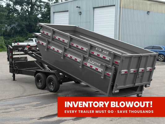 Stryker 16' GN Roll off Bundle (2) 7k Axles + 2 Bins w/ 4' Walls - Roll Off Packages - RO 16' Gooseneck - TrailerSwap