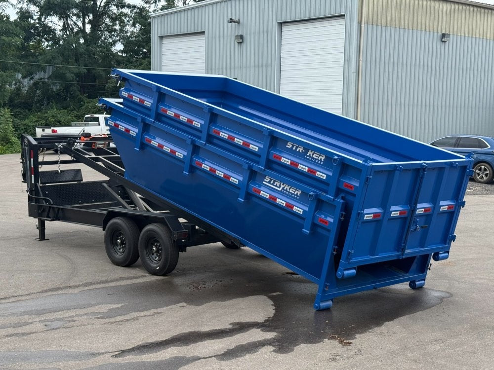 Stryker 16' GN Roll off Bundle (2) 7k Axles + 2 Bins w/ 4' Walls - Roll Off Packages - RO 16' Gooseneck - TrailerSwap
