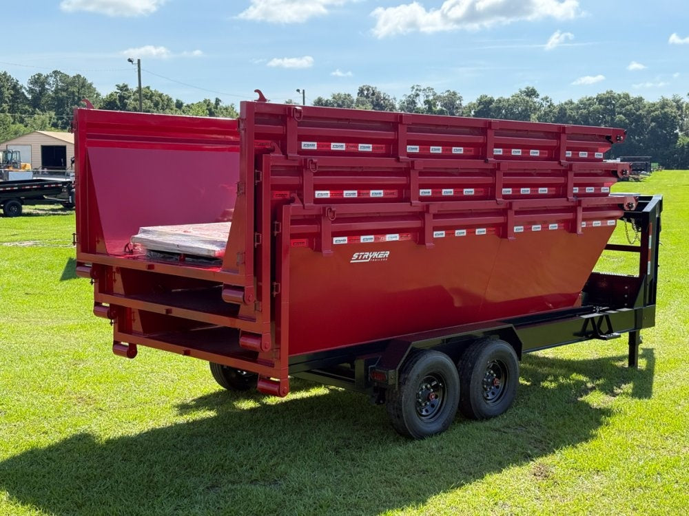 Stryker 16' GN Roll off Bundle (2) 8k Axles + 3 Bins w/ 4' Walls - Roll Off Packages - RO 16' Gooseneck - TrailerSwap