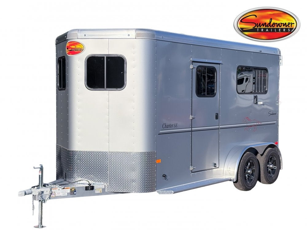 Sundowner 2 Horse Charter SE - Silver - (2) 3500lb Axles - 2 Horse - Horse Trailers - TrailerSwap