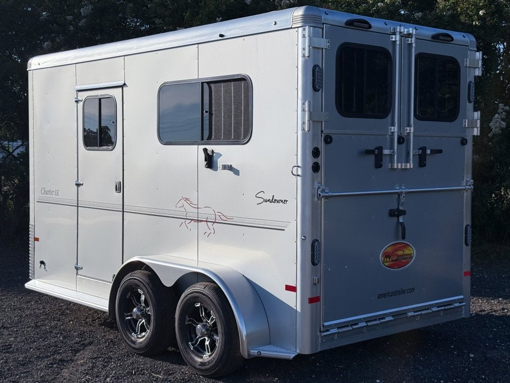 Sundowner 2 Horse Charter SE - Silver - (2) 3500lb Axles - 2 Horse - Horse Trailers - TrailerSwap