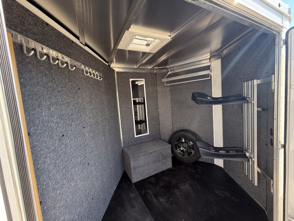 Sundowner 2 Horse Super Tack - White - Porch Lights - 2 Horse - Horse Trailers - TrailerSwap